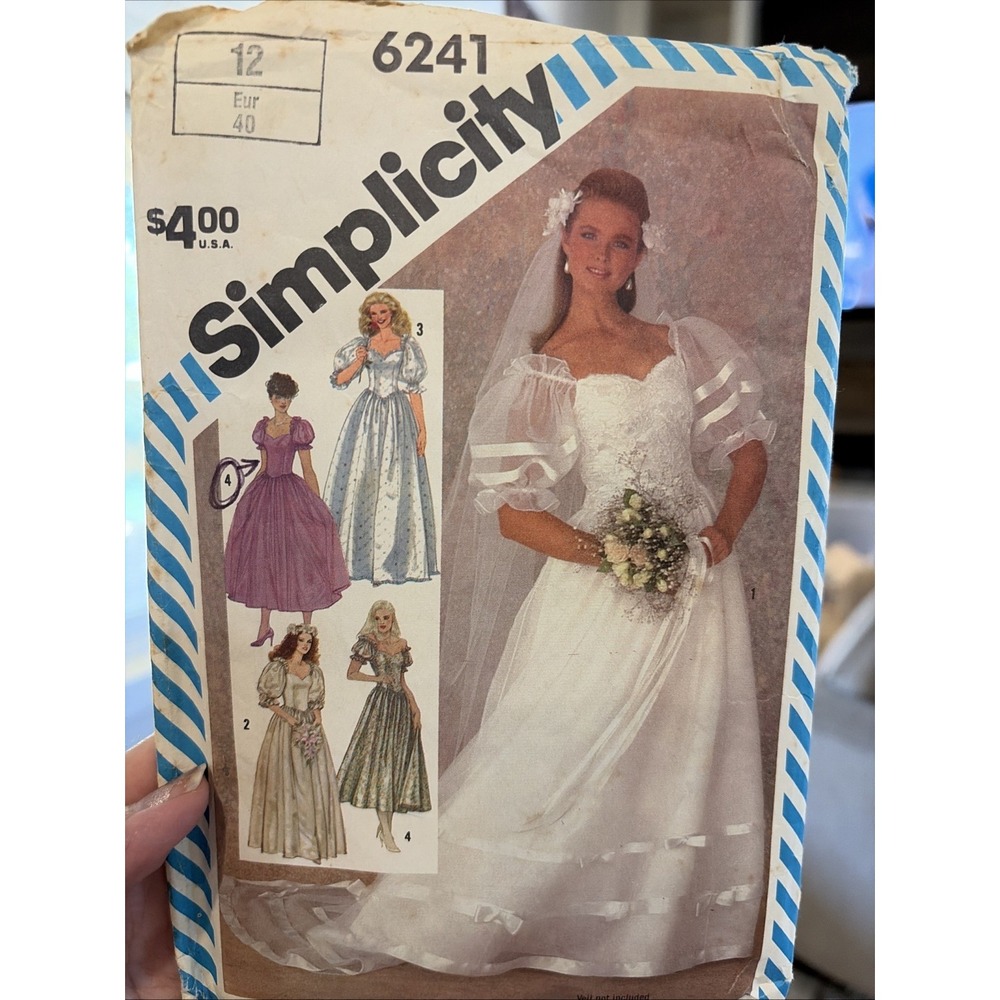 6241 Simplicity SEWING Pattern CUT misses 12 wedding bridal bridesmaids dress
